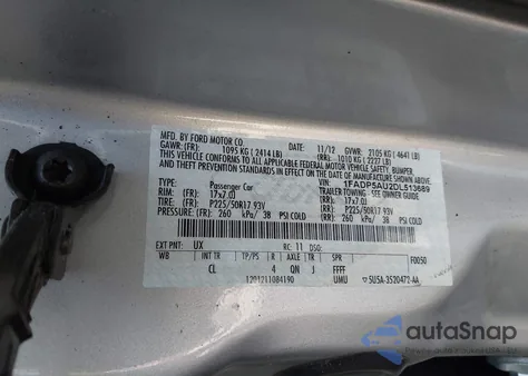 2013 Ford C-Max Hybrid Se z USA, uszkodzony, nr VIN 1FADP5AU2DL513689